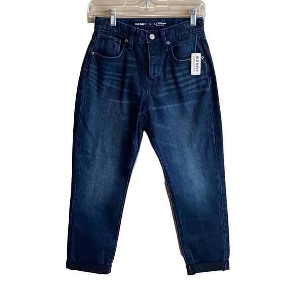 Old Navy High-Waisted O.G. Straight Built-In Tough Dark-Wash Jeans 12 - Picture 2 of 8